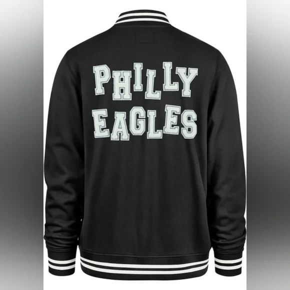 47 Philly Eagles Womens Black Stoney Clover Long Sleeve Track Jacket Sz Xl Nwt - Picture 2 of 15